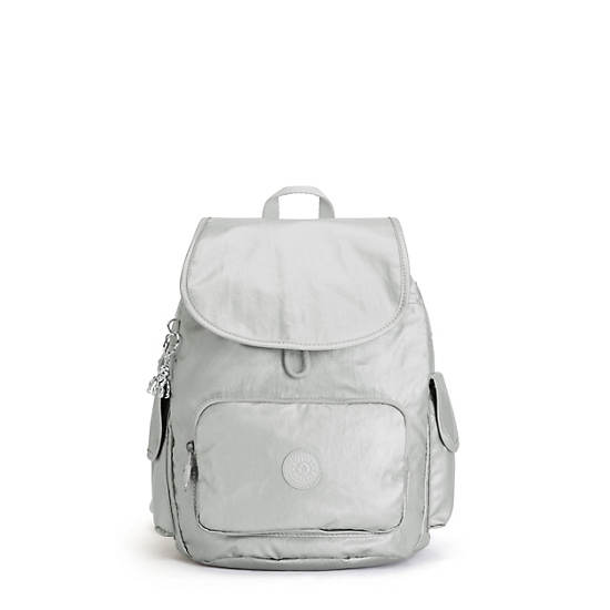 Kipling City Pack Small Metallic Ryggsekk Sølv | NO 1701DF